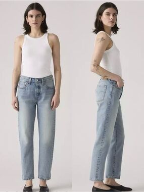 Levi's Premium Selvedge 501 Original Cropped Leg Jeans Blue Women's Size 28